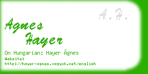 agnes hayer business card