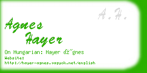 agnes hayer business card